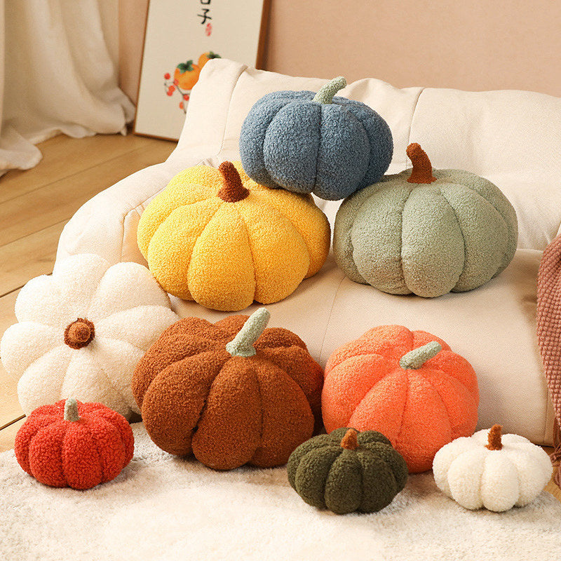 Harvest Pumpkin Pillows in soft teddy velvet