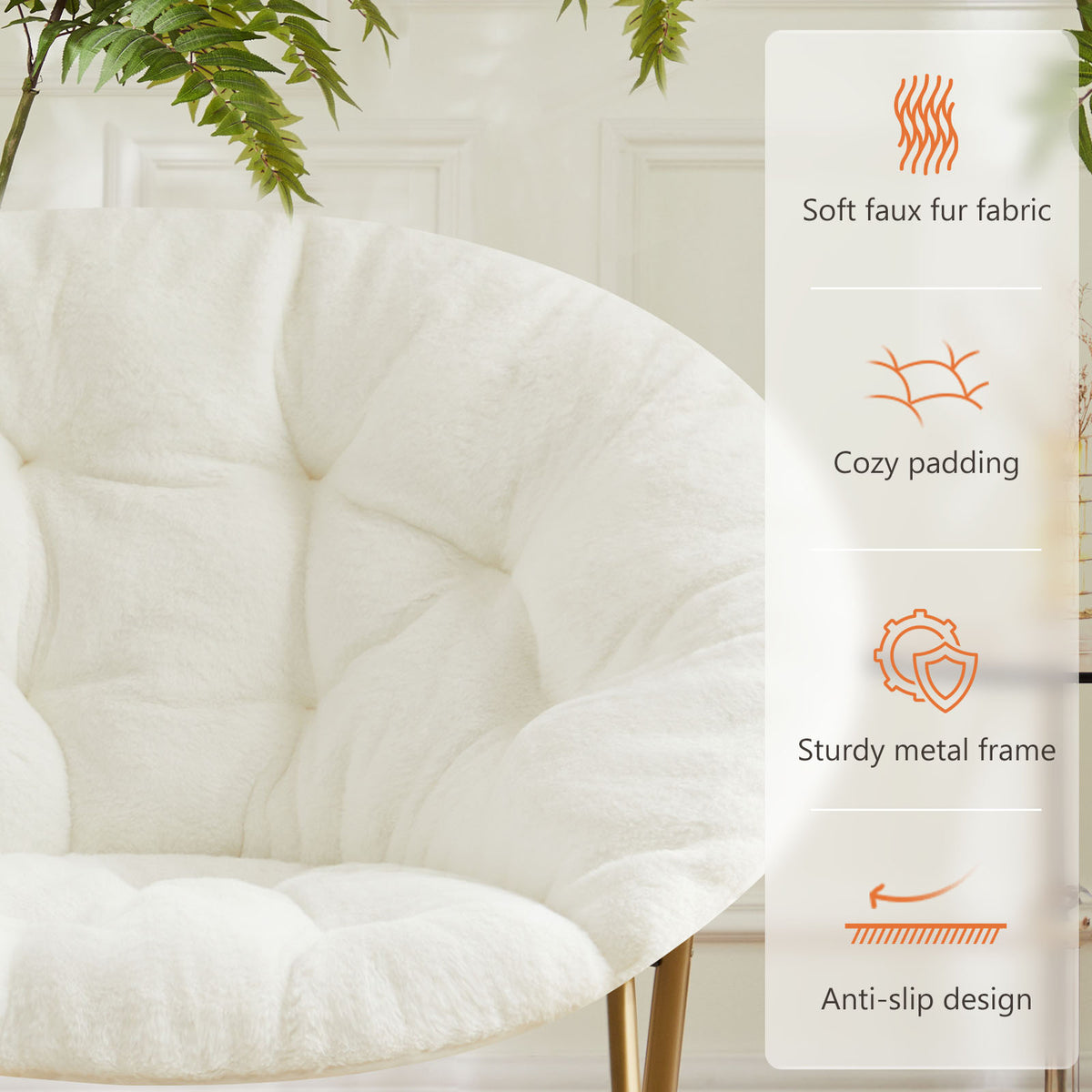 Saucer chair in a bedroom