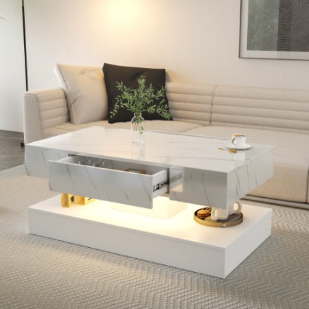 Evening Glow LED Coffee Table in white