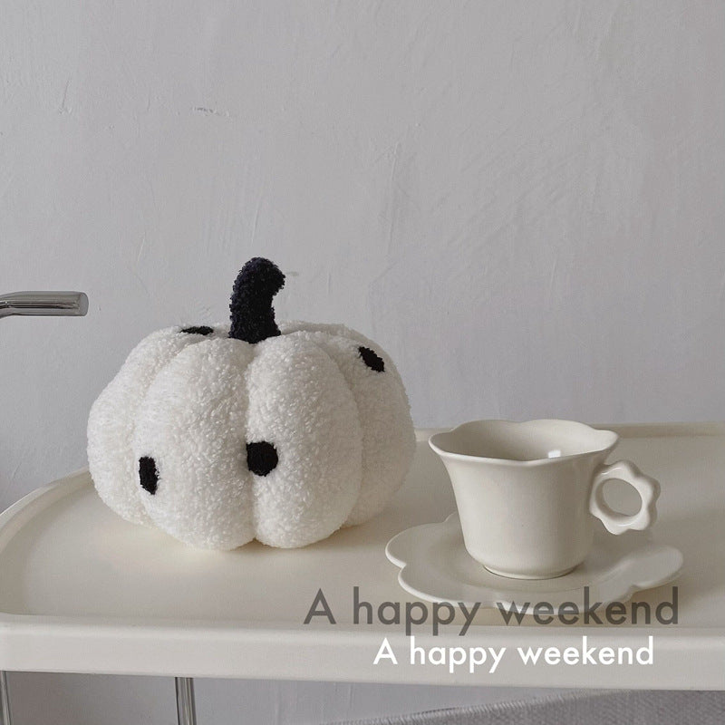 Polka dot pumpkin pillow
