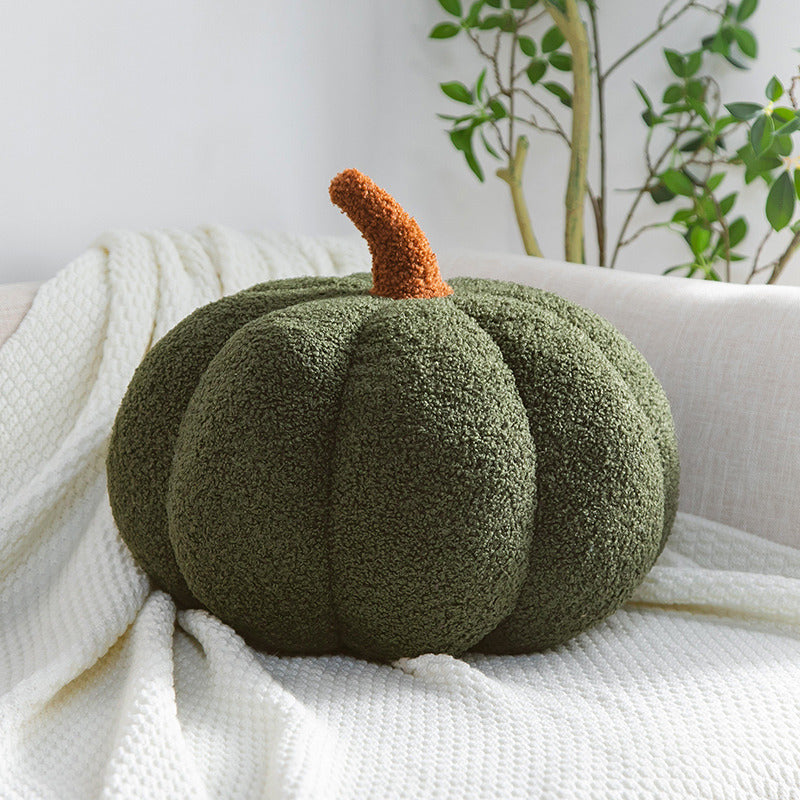 Dark green pumpkin pillow