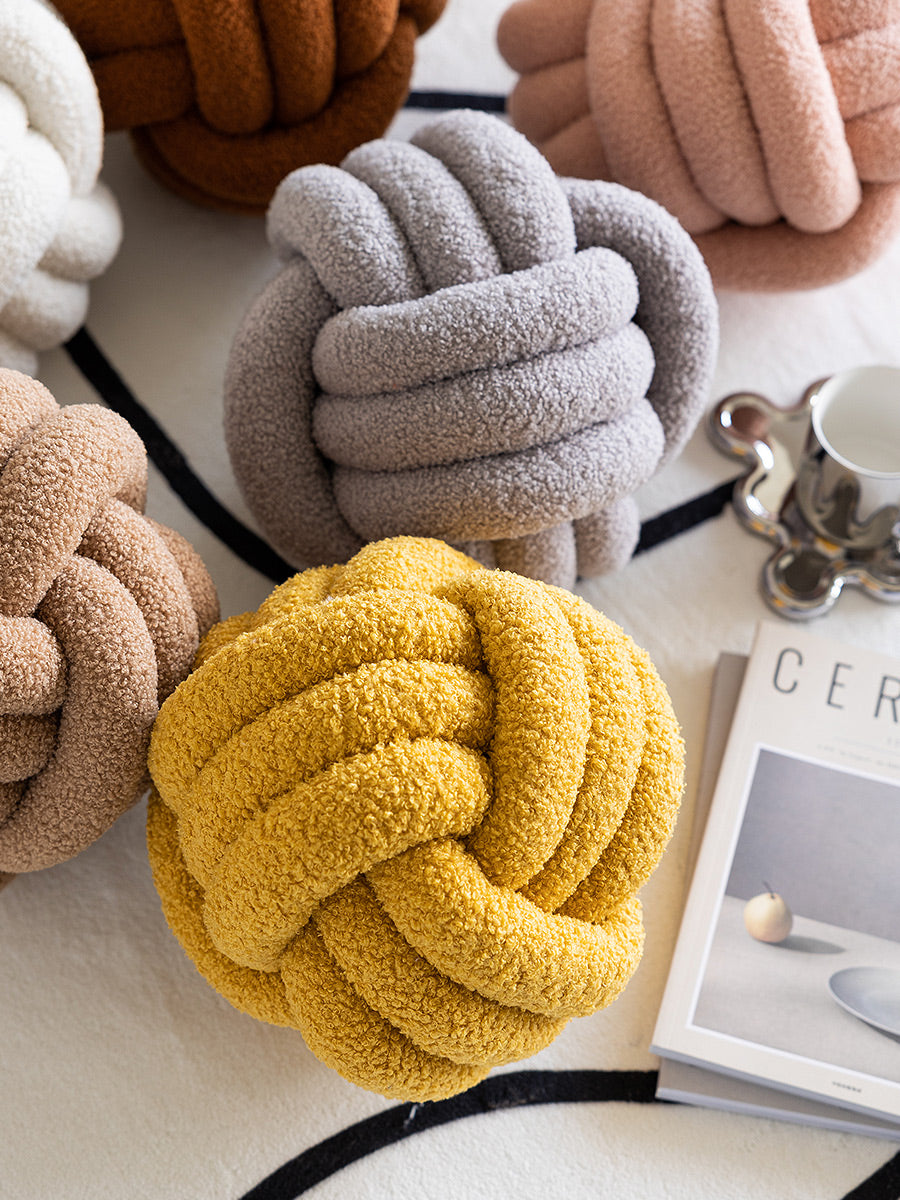 Soft Knot Cushion knotted ball pillow, view 9